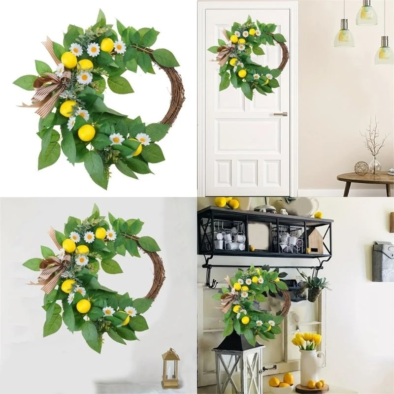 Spring Wreath for Front Door Farmhouses Outdoor Wedding Decorations 15UB
