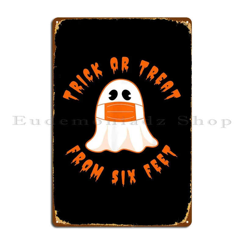 Trick Or Treat Metal Plaque Design Iron Club Wall Decor Living Room Tin Sign Poster