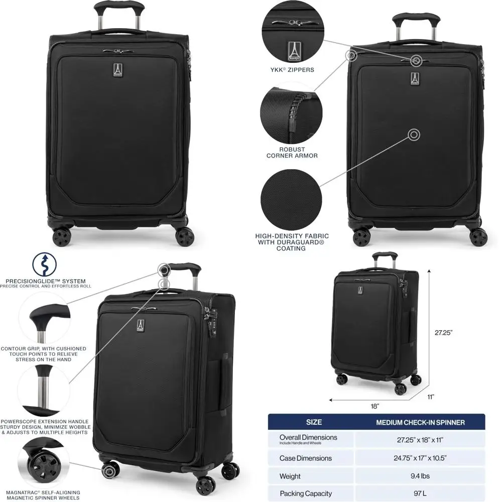 

Классический легкий расширяемый 8-колесный чемодан-спиннер с замком tsa для мужчин и женщин