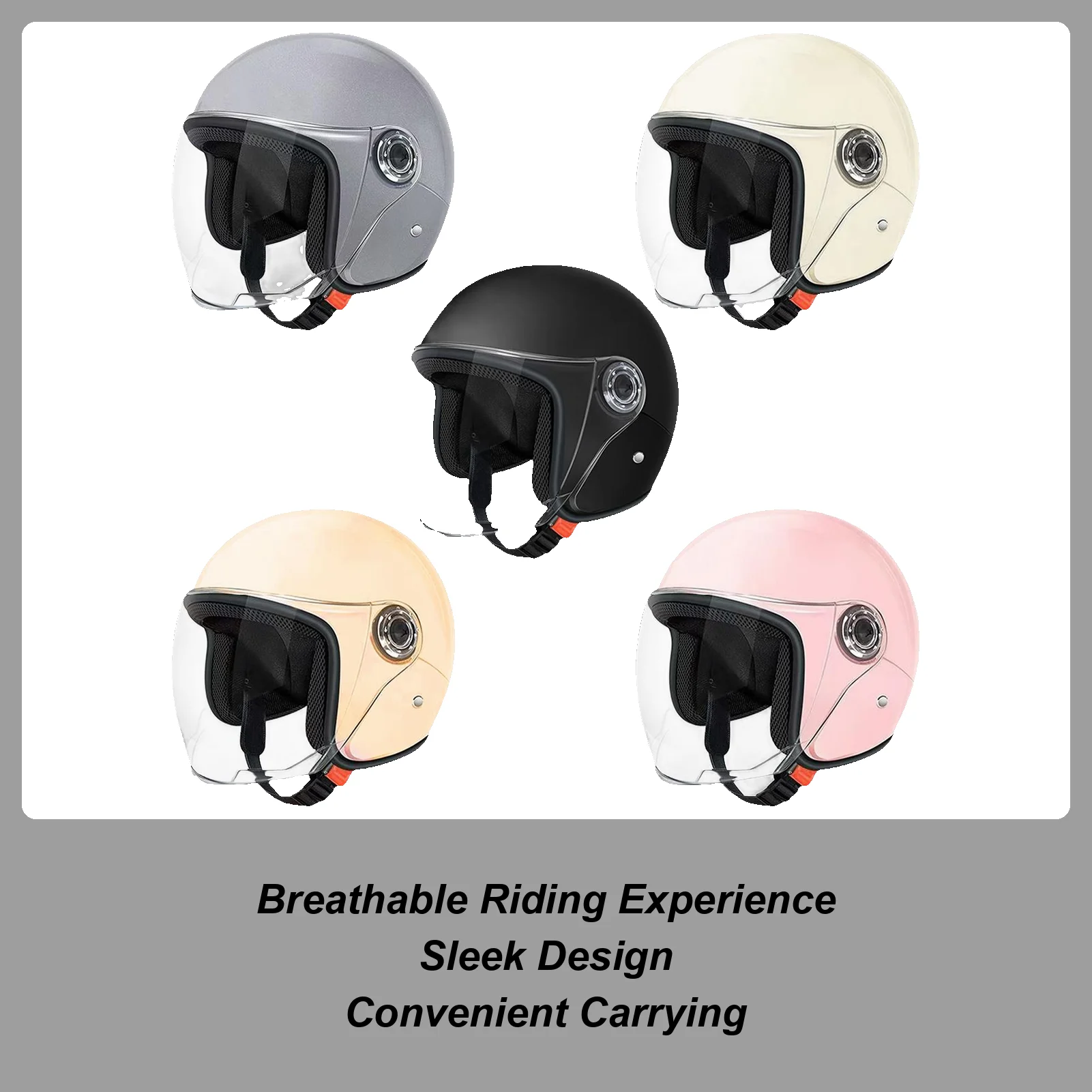 

Мотоциклетные шлемы, шлем для мопеда на половину лица, дышащий регулируемый защитный шлем с козырьком для езды на скутере, спортивного велосипеда