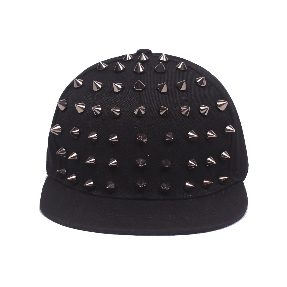 Men and Women\'s Rivet Flat Hat, Punk Rock, Hip Hop Stud Baseball Caps, Male, Female, Youth, Teenagers, Boys, Girls