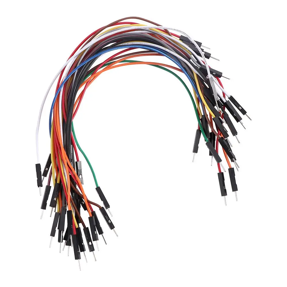 30 Uds macho a macho DIY Kit electrónico conector de 2,54mm Cable de puente placa de pruebas Cable Dupont