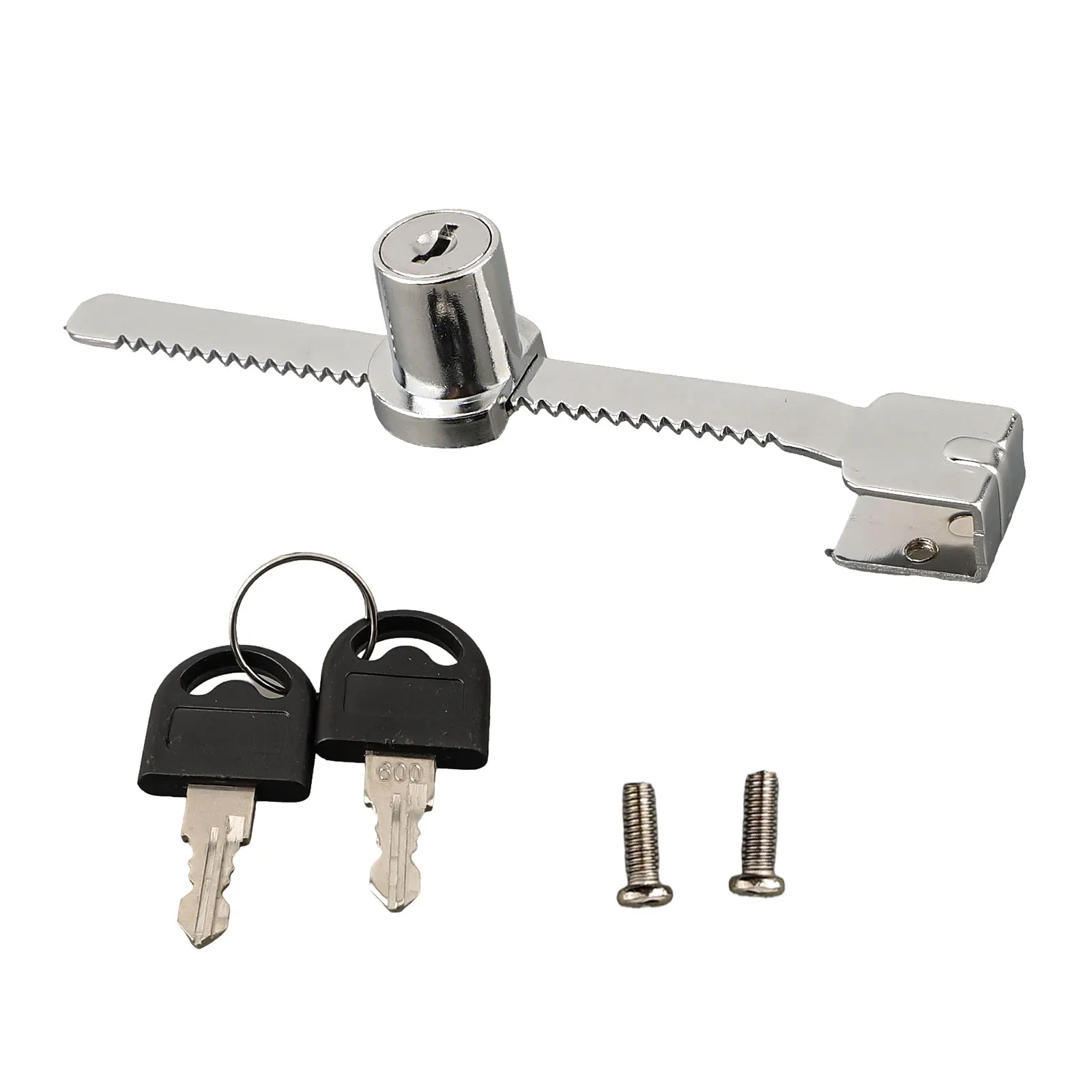 Sliding Glass Door Ratchet Lock With Chrome Finish, Keyed Alike, Drawer Display Case Showcase Security Locks 5 Pack With 10 Keys