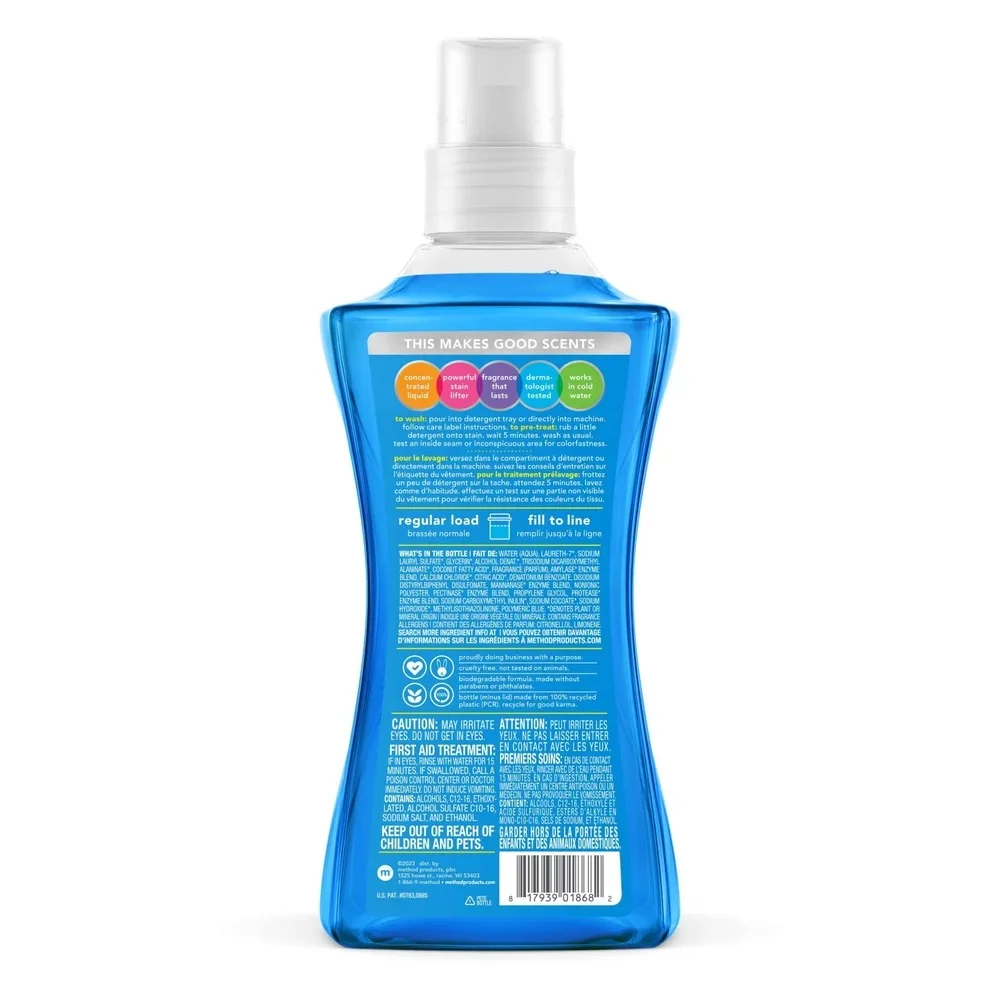 

Концентрированное жидкое средство для стирки Fresh Air, 1.55 л, на растительной основе, удаляет пятна, на 66 стирок, стандарт HE, не тестировалось на животных