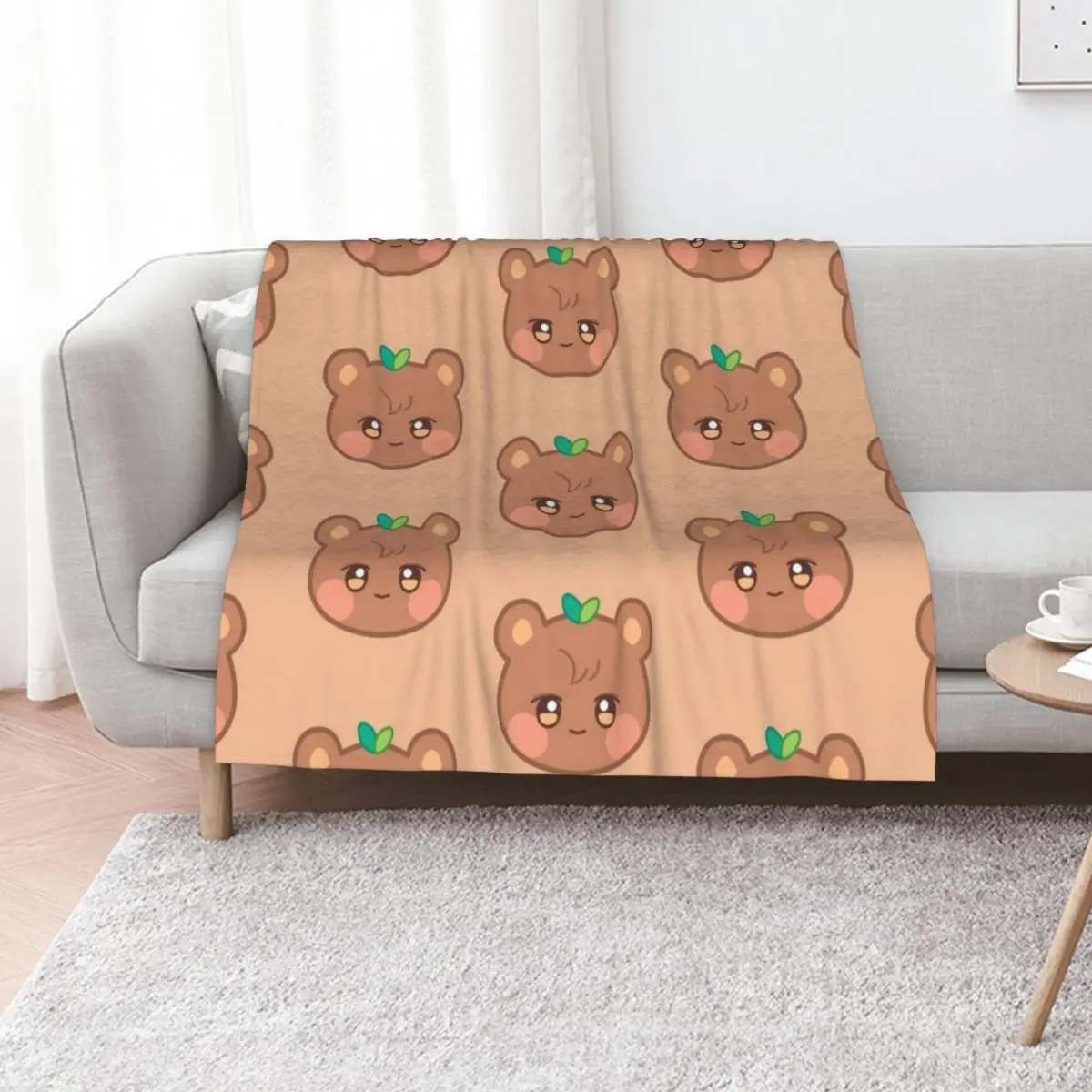 Ateez jongho aniteez jjongbear Throw Blanket Soft Warm Blanket Gift for Grandparents