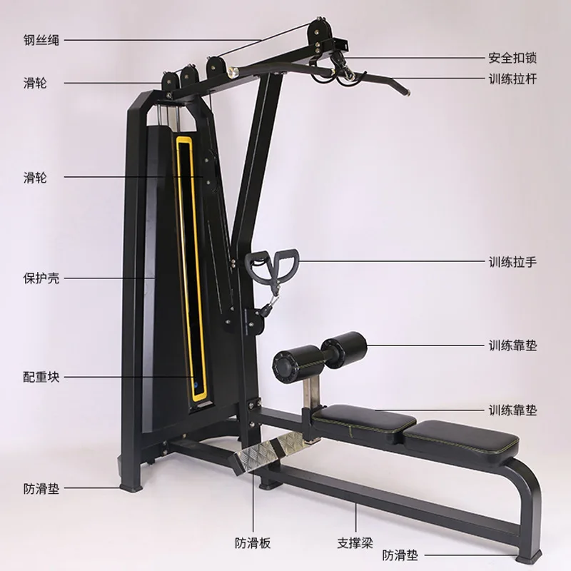 Commercial Lat Pulldown Low Row Machine, 2 in 1 Cable Crossover Training Equipment for Gym, Dual Function Strength Trainer