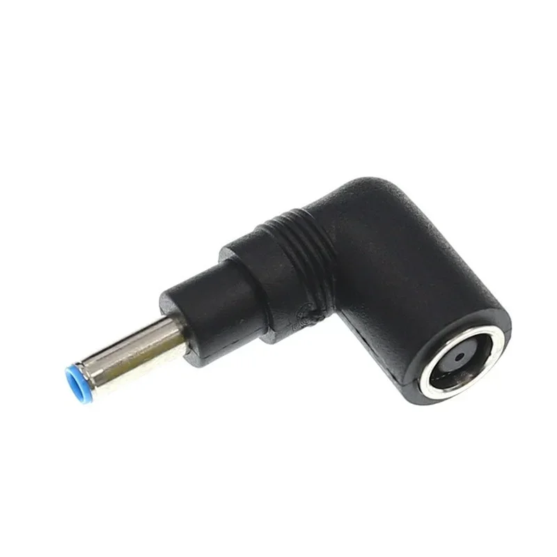 Conector de ângulo direito para HP e Dell, DC Power Charger, Blue Tips, Copper Core, Adaptador Laptop, 7.4*5.0mm, 4.5*3.0mm