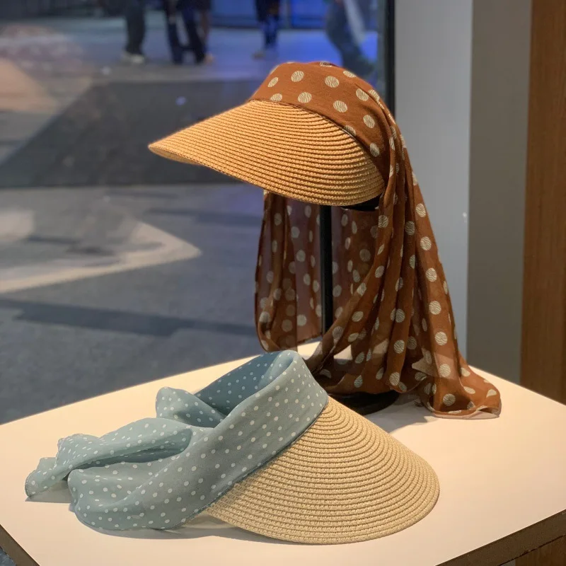 Summer Wide Brim Sun Hat, UV Protection Striped Straw Hat, Fashionable Open Top Hat for Women