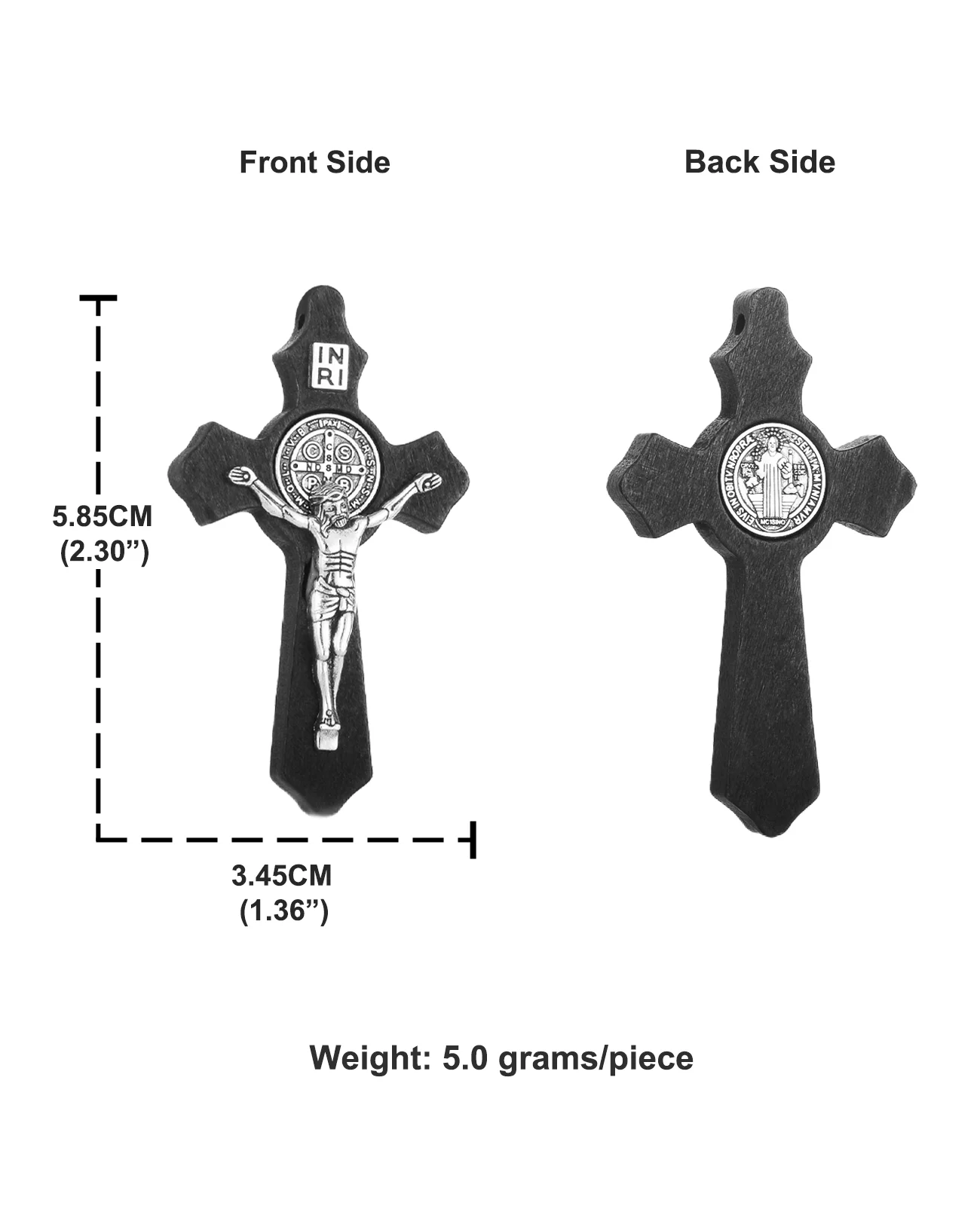 Diyalo 5 Teile/los Holz Exorzismus St.Benedict Kruzifix Kreuz Anhänger für DIY Rosenkranz Halskette Armband Chaplet Schmuck Machen Teile – Detail 8