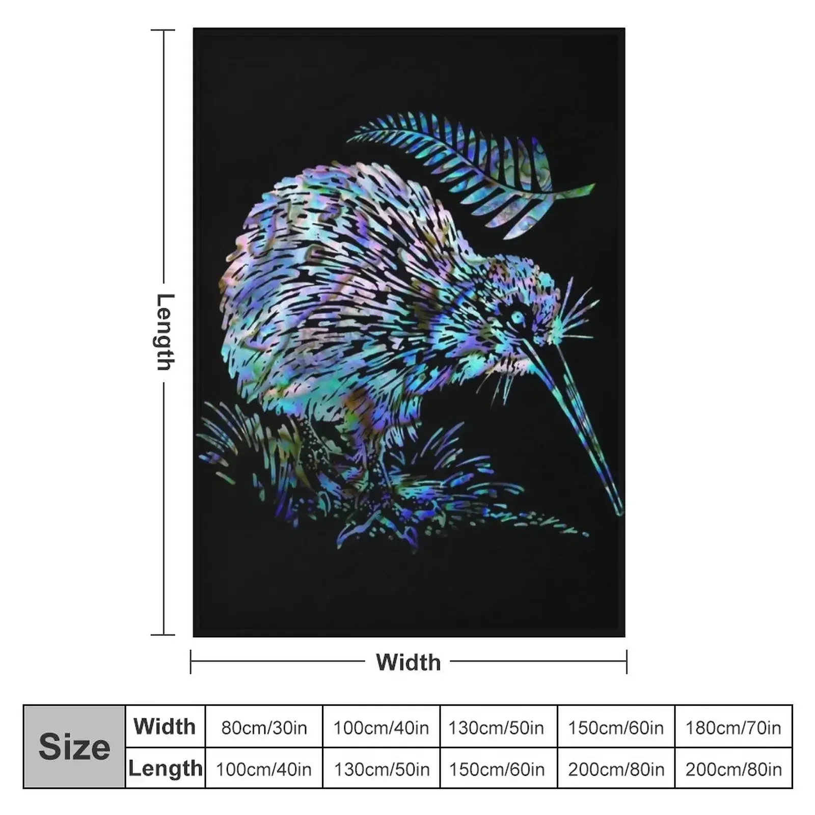 NEW ZEALAND: KIWI AND FERN PAUA Throw Blanket Summer Beddings Moving Fashion Sofas Flannel Luxury Designer wednesday Blankets