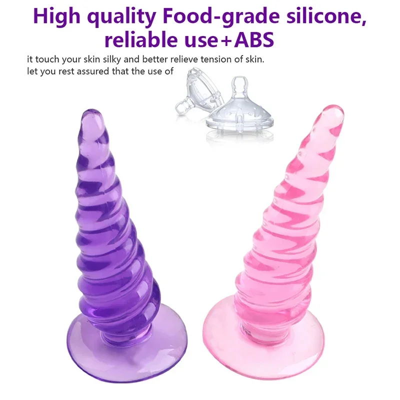 Plug Sexuel Rouge en Silicone Réaliste pour Homme, Jouet Sexuel, Grand Bouchon Anal, Creux, Rose, média