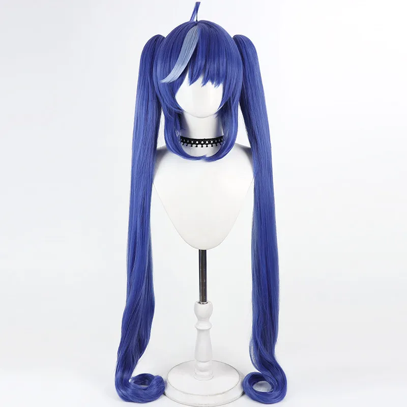 Nexus Echoes Cosplay Wig Neverness To Everness Blue Ponytail Heat Resistant Synthetic Hair Halloween Party Role Play + Wig Cap