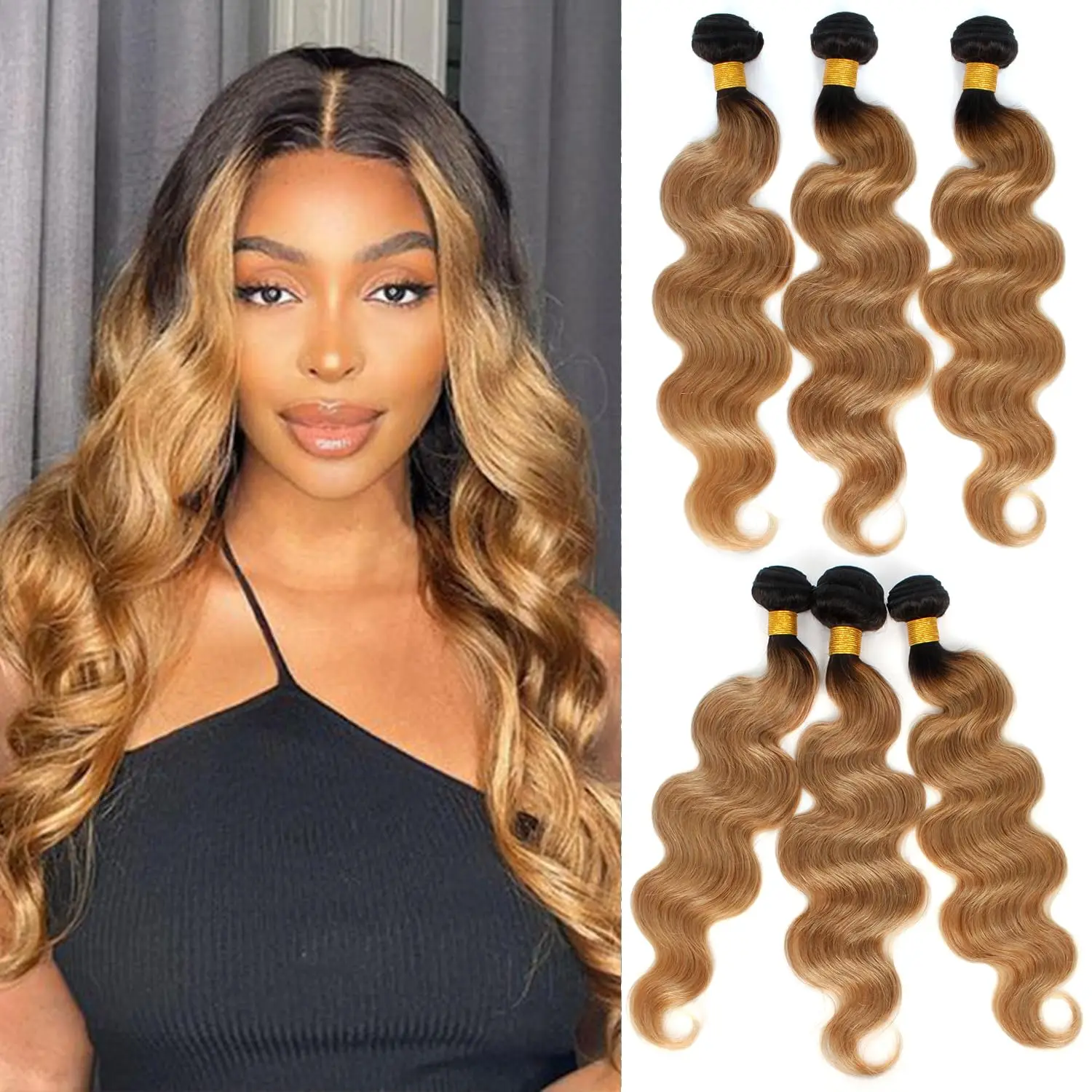 

Colored Brazilian Body Wave Bundles Human Hair 1/3/4 PCS Human Hair Bundles 10-30"Remy Hair Extensions 100% Human Hair
