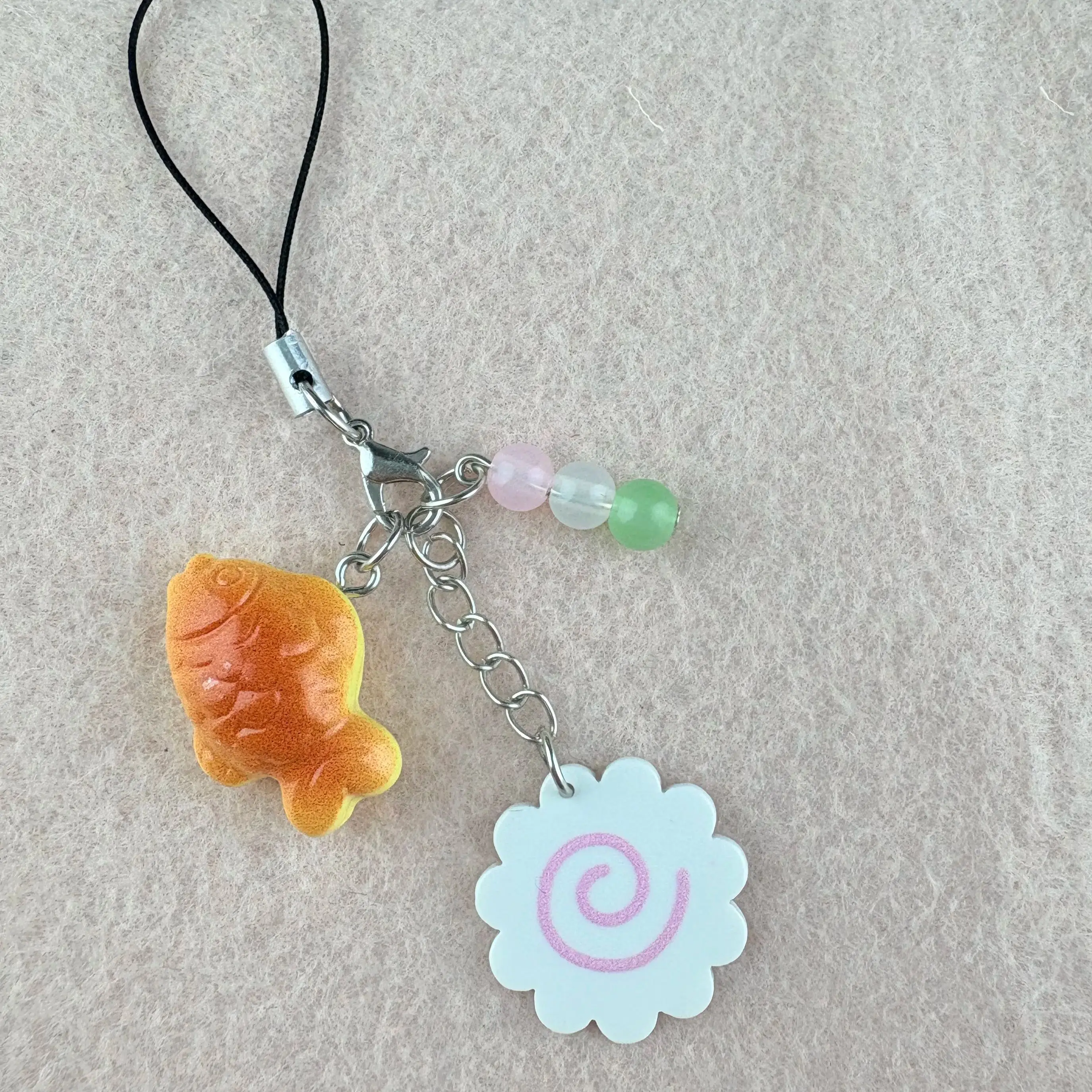 Kawaii Japanese Street Food Taiyaki, Narutomaki Fish Cake, Dango Phone Charm Keychain - view 6