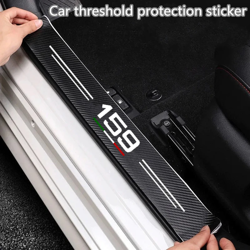 Carbon Fiber Car Sticker DIY Paste Protector Strip Auto Door Sill Side Protect Film For Alfa Romeo 159 Car Accessories