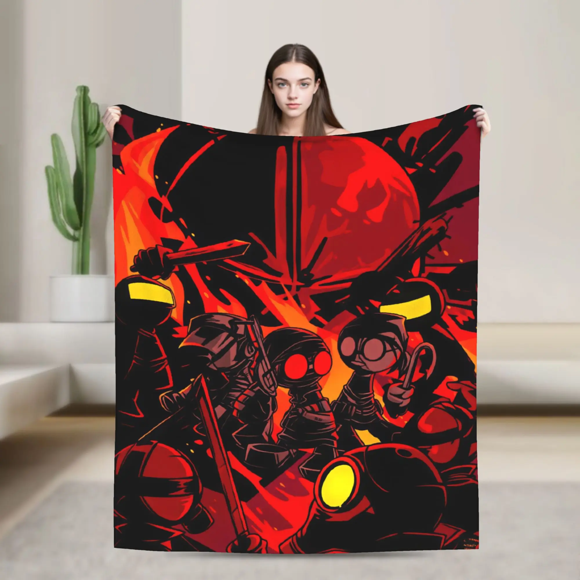 MADNESS COMBAT Anime Warm Blankets  Kids Adult Plush Throw Blanket Fashion Bedroom Flannel Bedspread Sofa Bed Cover