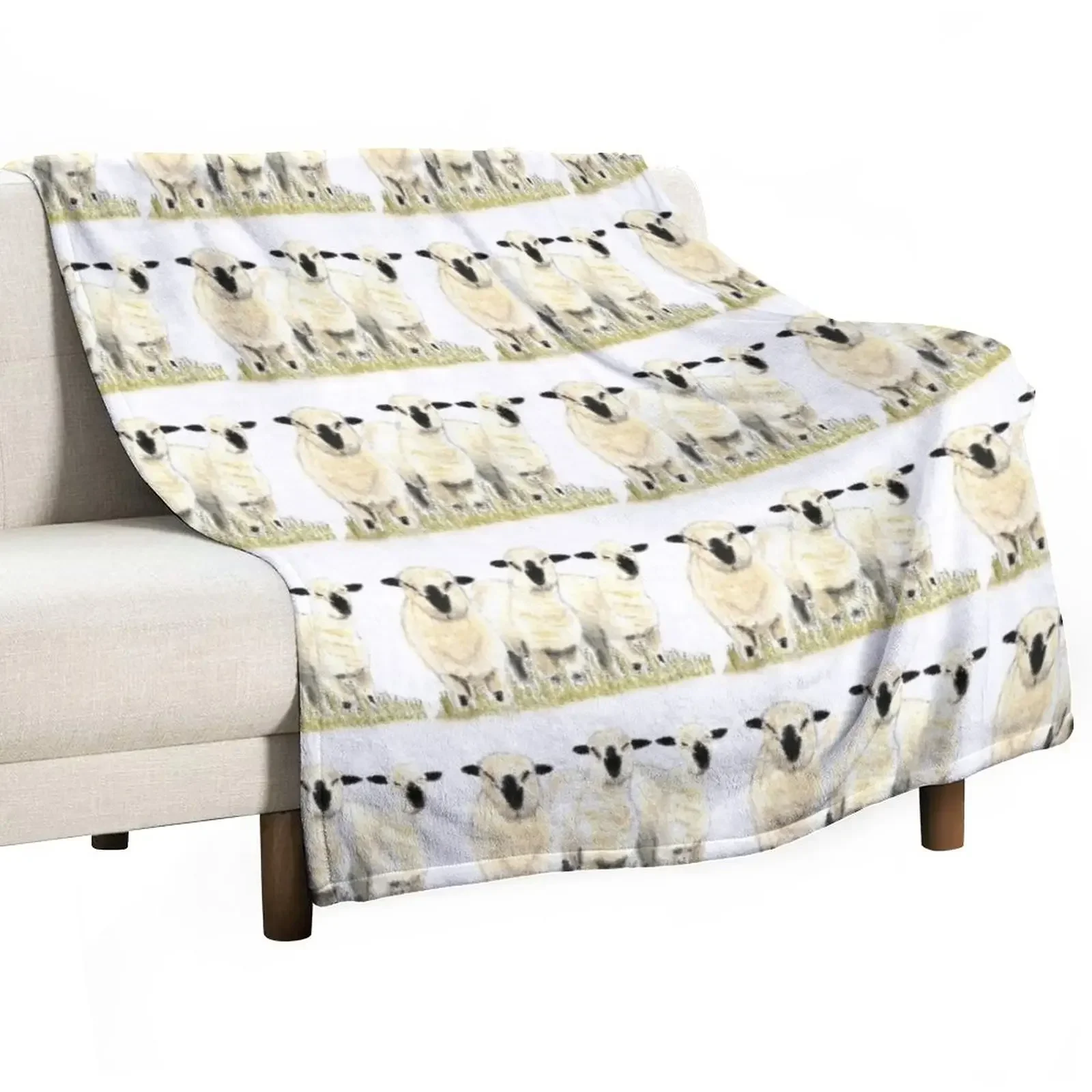 

Hampshire Down Lambs by Sam Coull Throw Blanket bed plaid Softest warm winter Baby Blankets