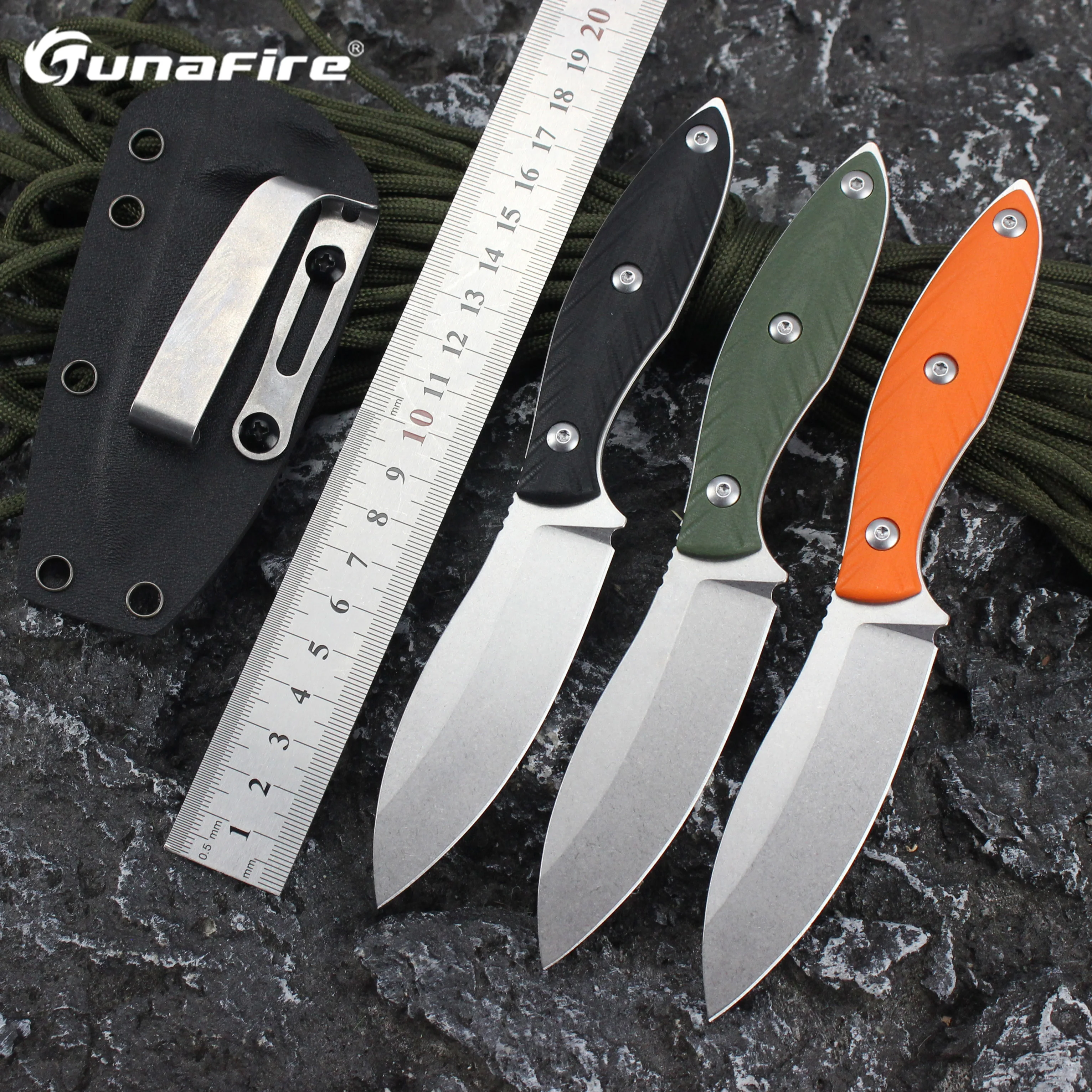 

Tunafire GT0196 Fixed Blade combat knives G10 Handle Outdoor Hunting Survival EDC Hiking Camping Tools for men gift