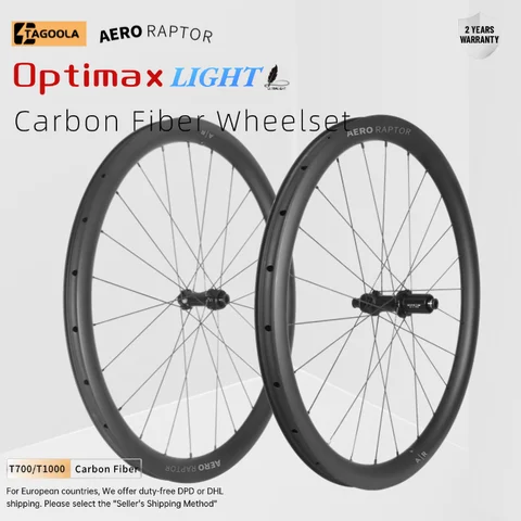 AERORAPTOR OptimaX 탄소 Wheelsets 디스크 브레이크 튜브리스 700C 자전거 바퀴 센터 잠금 고강도 탄소 림 자전거 부품