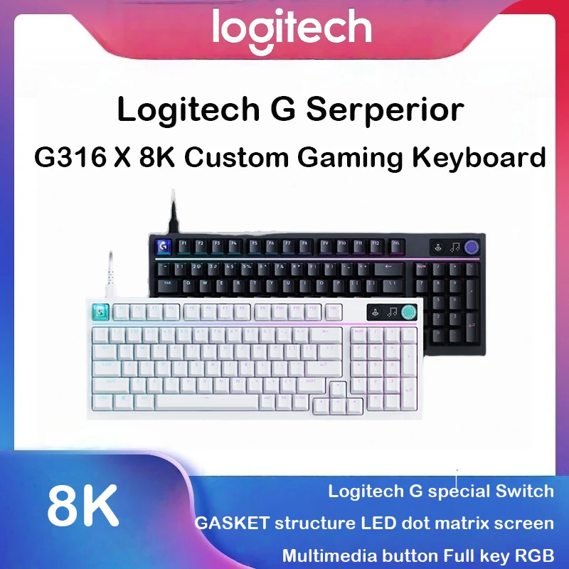 

Logitech G316X Mechanical Gaming Keyboard Wired 8K RGB Hot-Swappable 98 Keys Ergonomic Design Entry-Level L Switch