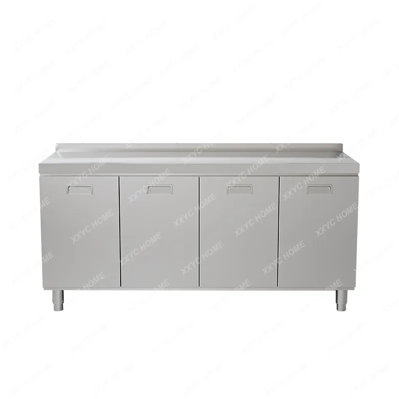 A 304 stainless steel kitchen cabinet, thickened simple stove, integrated kitchen storage and cupboard, household kitchen