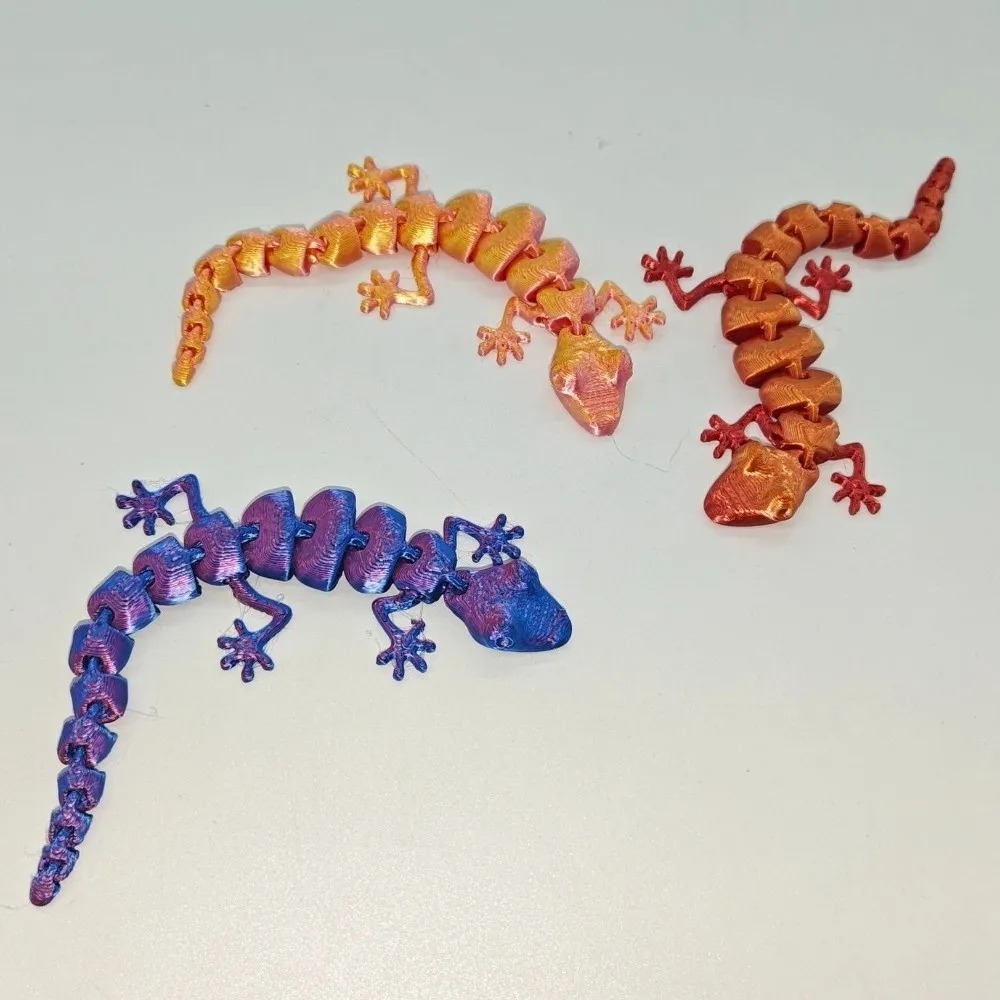 20pcs New 3D Printed Lizards Ornaments Random Color PLA Realistic Reptile Decor 10cm Movable Joints Reptile Model Home Decor