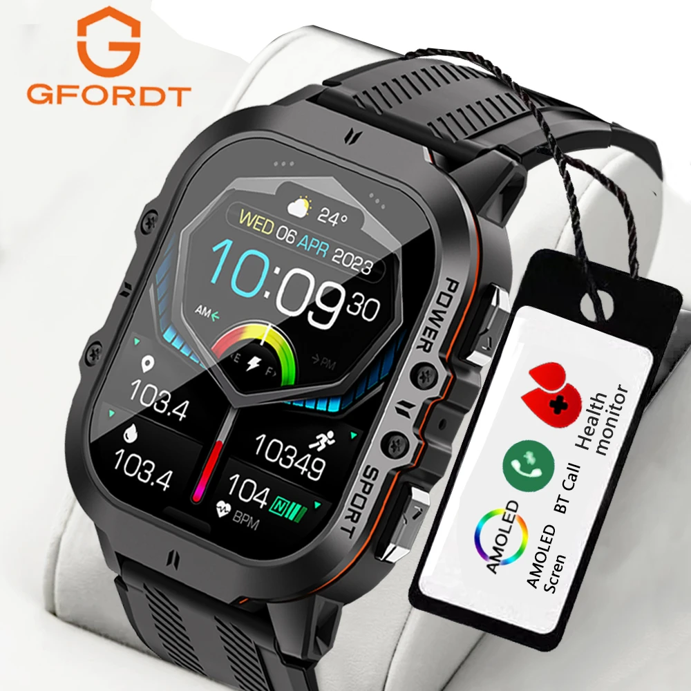 GFORDT NEW Smart Watches For Men AMOLED Screen 1.96