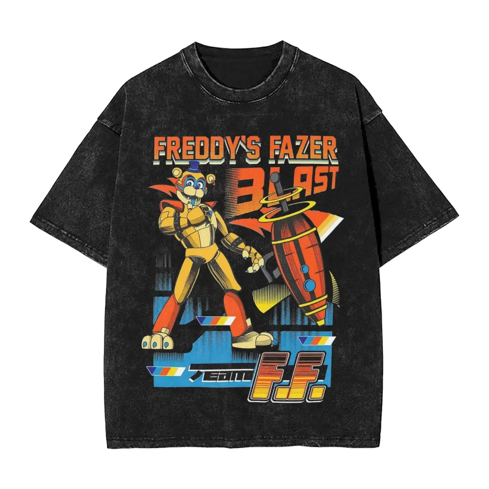 Camiseta de moda Harajuku de algodón para hombre y mujer, estilo informal, talla grande, con diseño del nuevo juego de terror FNAF At Freddy's, en oferta.