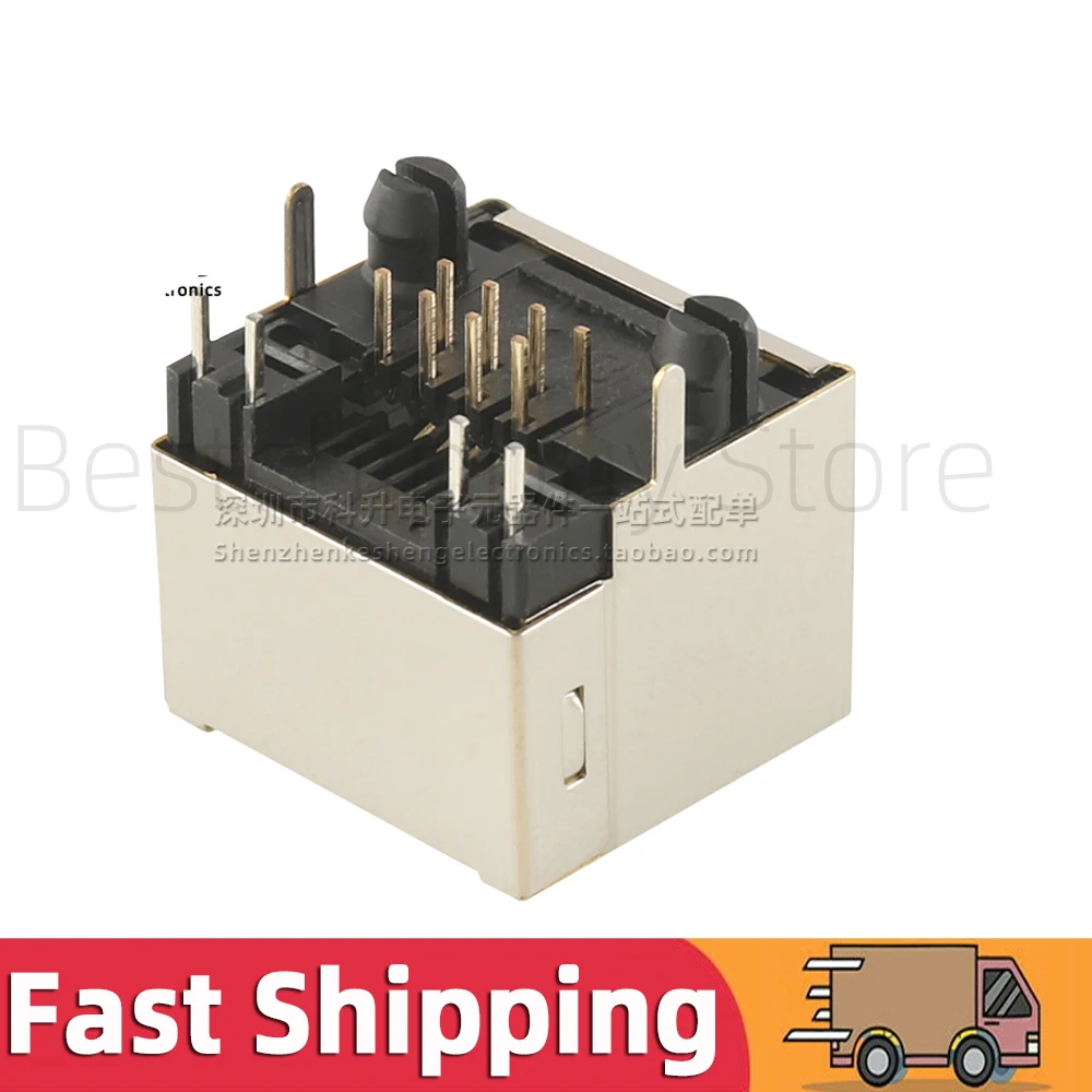 2 stks AJT34L8814-031 RJ45 Jack LED Filter Shield 100 Base Fast Ethernet Netwerkpoort Modulaire Connector Interface Side Entry