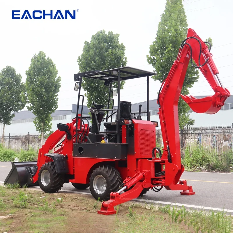 Chinese Factory Diesel Engine Backhoe Loader Farm Mini Backhoe Wheel Loader 4WD Hydraulic Pilot Handle Backhoe Loader Customized