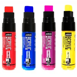Single Acrylic Pigment Marker Pen 5-15mm Thick Oblique Head Drawn Graffiti Metal Plastic DIY Wall Painting Water-based Pen