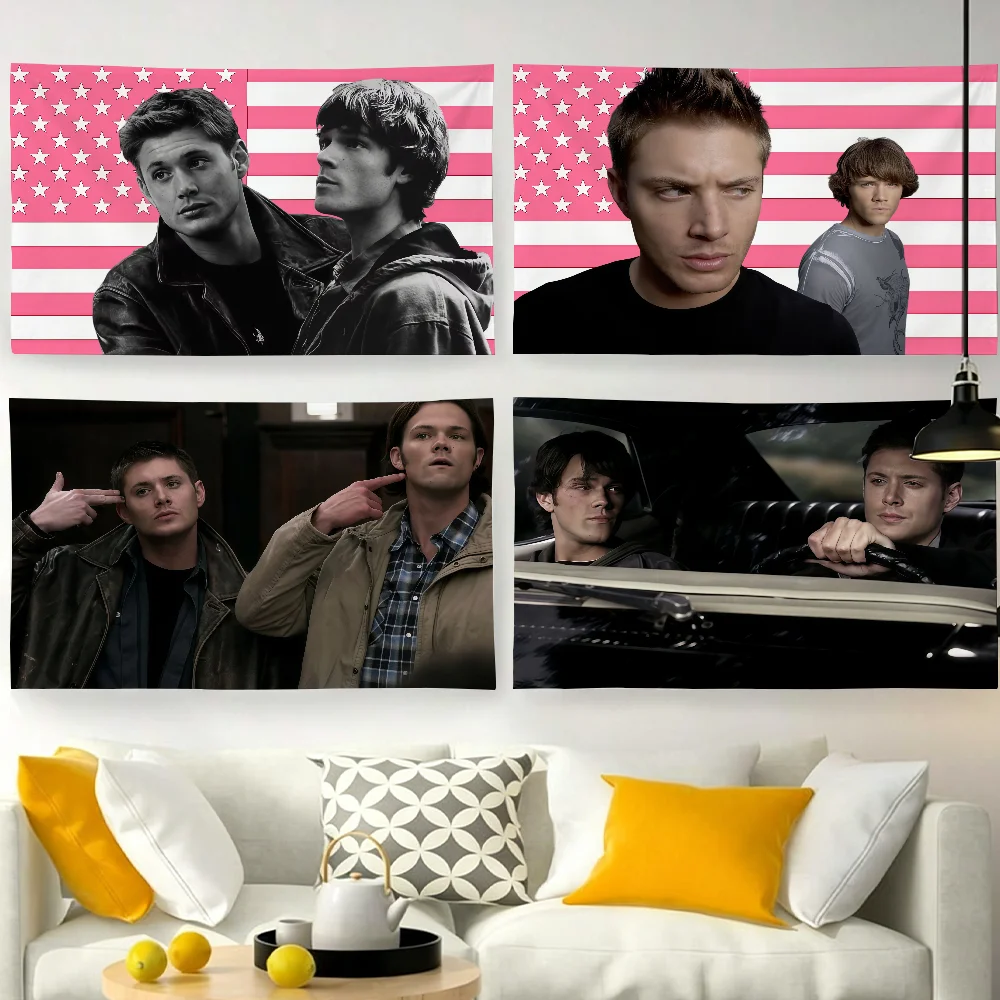 TV Dean Winchester und Sam Winchester Flagge für Gartenparty, Wohnzimmer, Zuhause, Wanddekoration, Banner, Schlafzimmer, Outdoor-Wandteppich