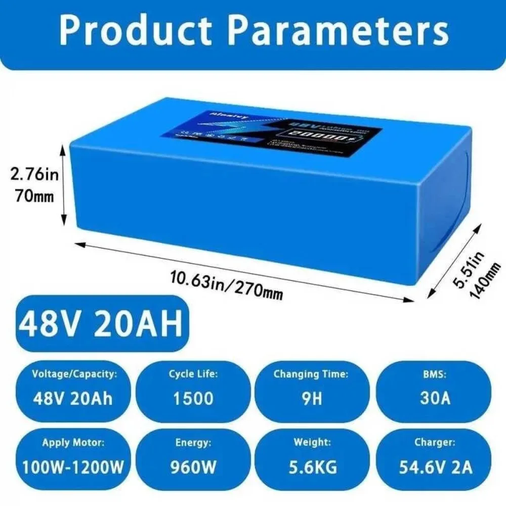 48V 15Ah 18650 Battery Pack 13S7P Electric Bike Battery Lithium ion for E-bike Scooter BMS
