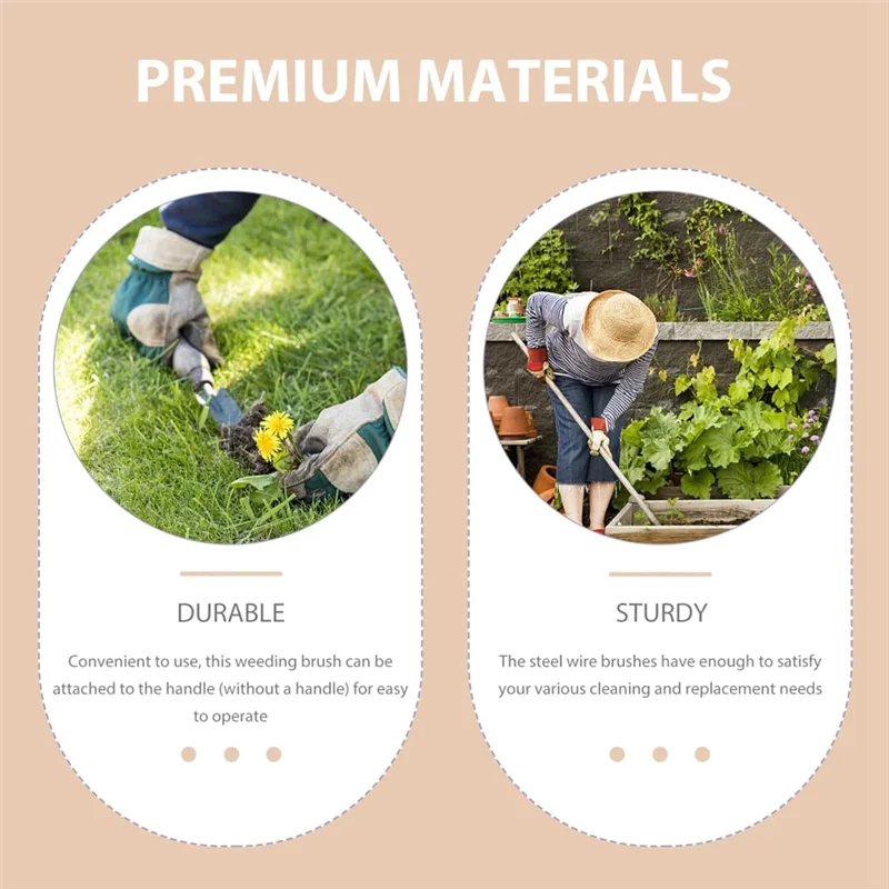 ABDJ-2Pcs Garden Steel Wire Brush For Cleaning Decks, Pavers For Garden Maintenance Grout Remover Tool