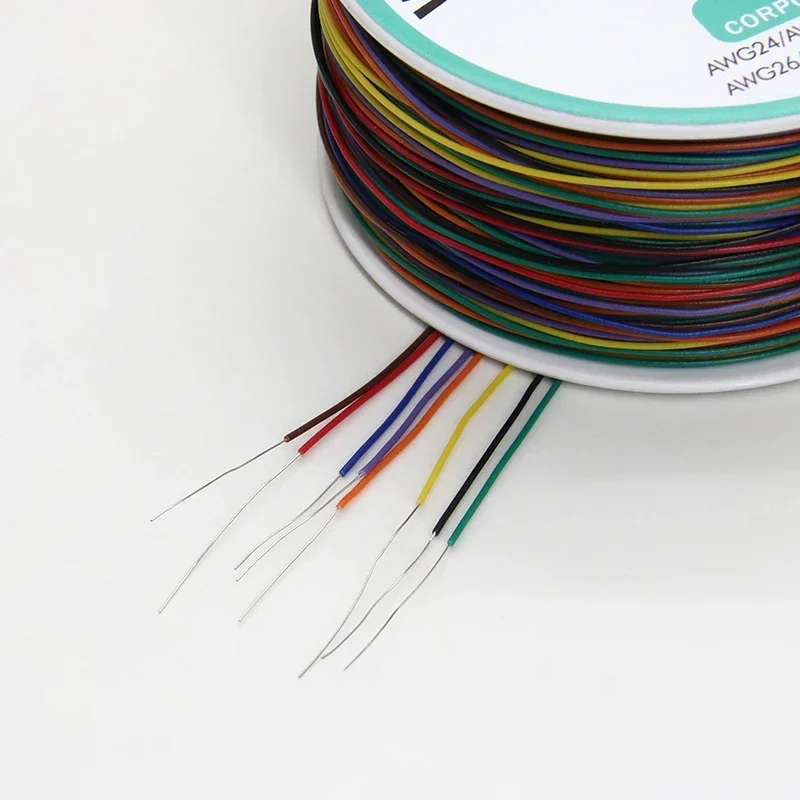 250m/roll 30AWG UL1423 Colored Insulation Cable Copper Core Test Wrapping Wire Tinned Copper PCB Solid Wire Line