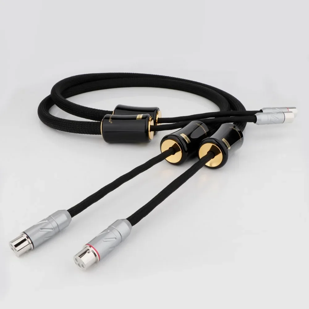 Pair Monosaudio  Eclipse 4N 99.998% Pure Silver XLR Balanced Interconnect XLR Cable Rhodium Plated  XM700R/XF700R XLR Connectors