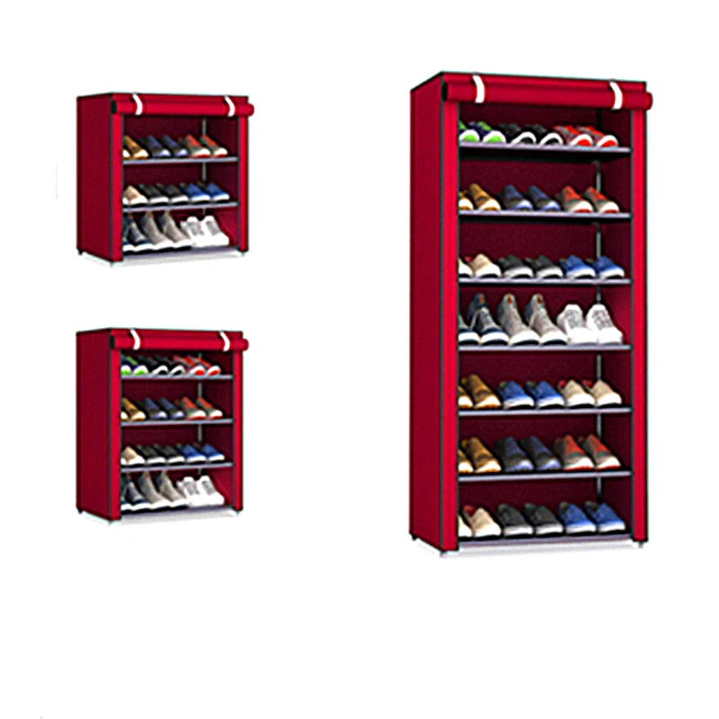 Non-woven Fabric Storage Shoe Rack Hallway Cabinet Organizer Holder 4/5/6 Layers Assemble Shoes Shelf DIY Home Furniture