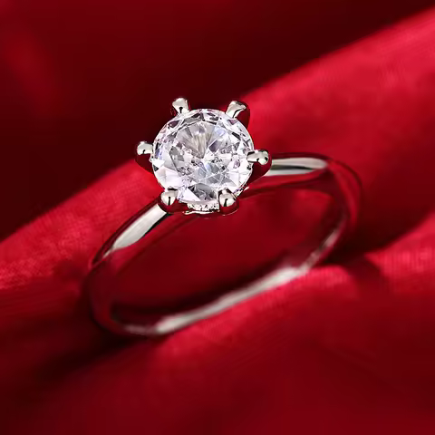 Huitan Silver Color Women Rings with Brilliant Cubic Zirconia Luxury Wedding Engagement Accessories Eternity Ring Trendy Jewelry