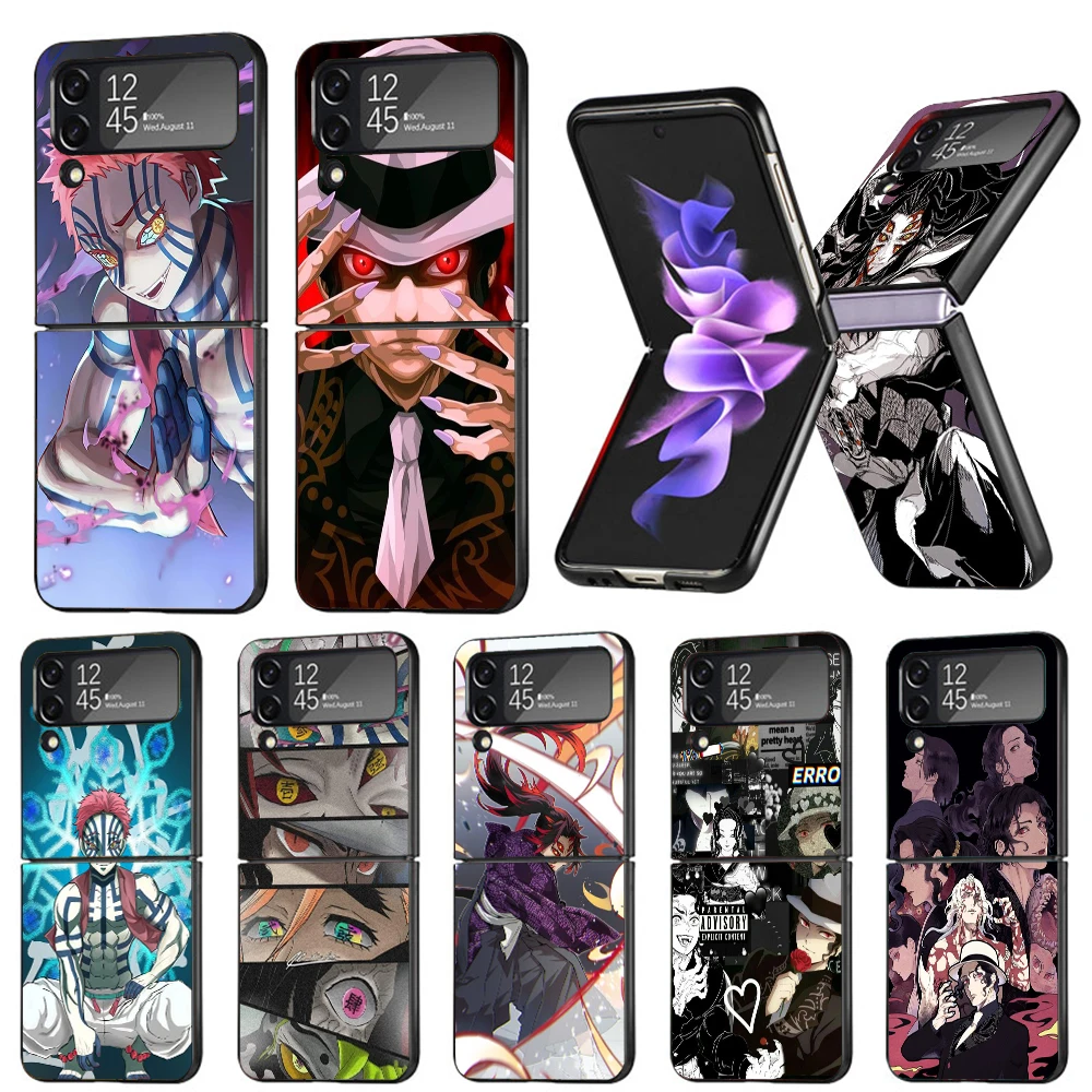 Demon Slayer Kibutsuji Muzan Phone Case For Samsung Galaxy Z Flip6 5G Flip5 Flip4 Flip3 ZFlip 6 3 4 5 Hard PC shockproof Back Co