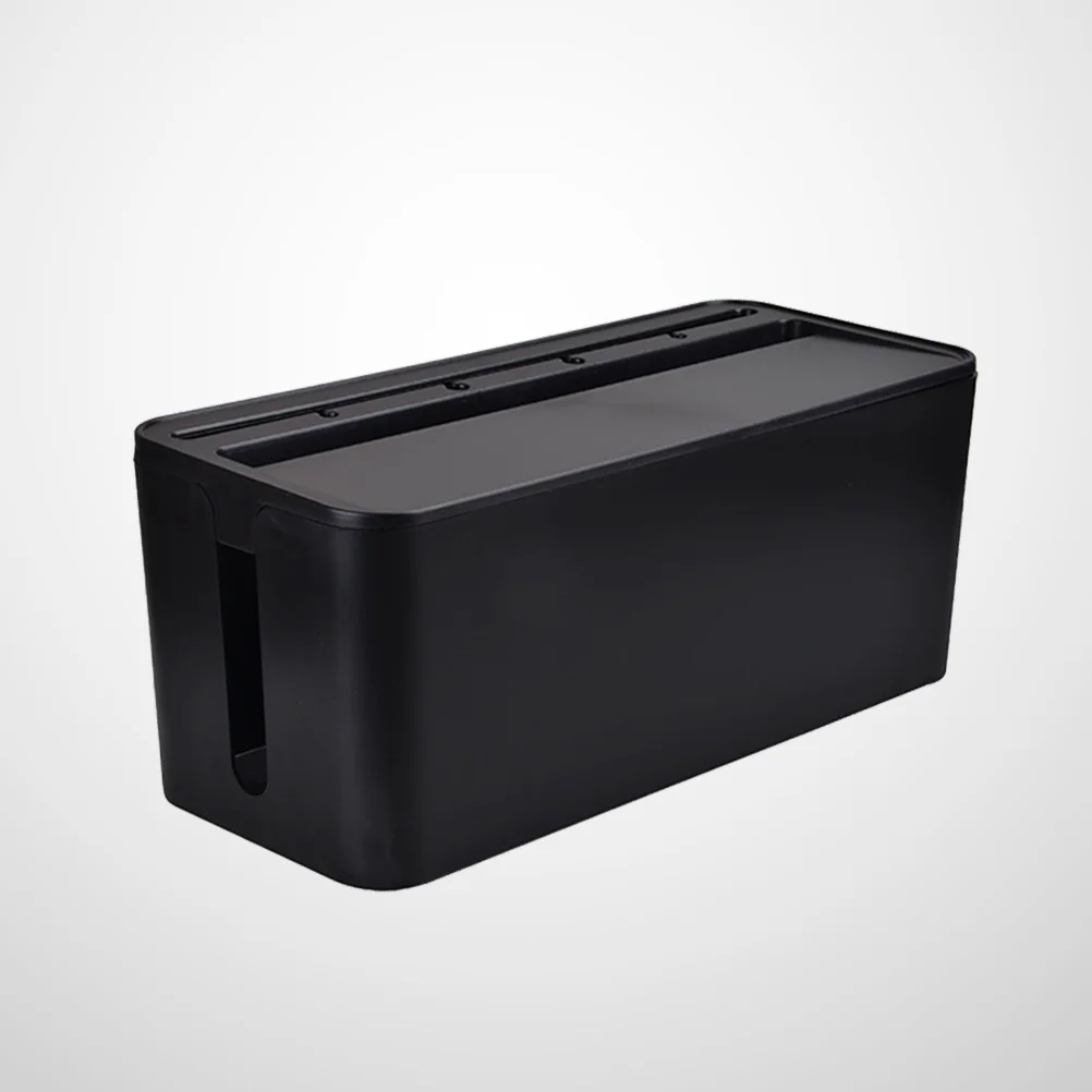

Wire Storage Box Black Medium Size Durable Cable Organizer For Home Office Kitchen Bathroom Plastic Household Cables