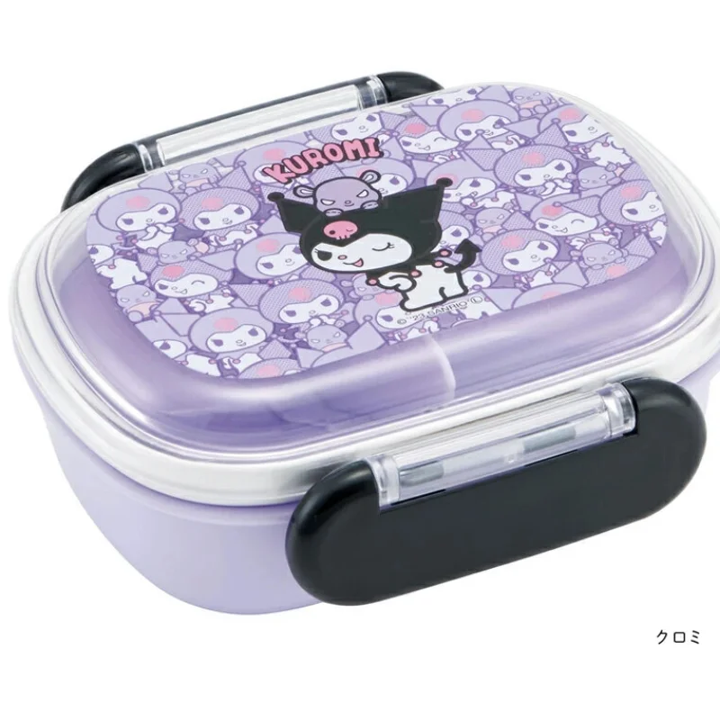 سانريو مرحبا كيتي علب الاغذية Kawaii الكرتون سعة صغيرة الفاكهة وجبة خفيفة علب الاغذية مقصورة بلاستيكية بالجملة نمط جديد 270 مللي