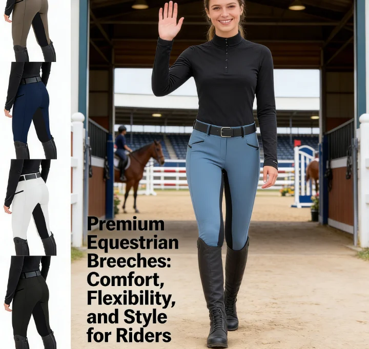European Style Equestrian Jodhpurs Slim Fit Stretchy Riding Pants Casual Tapered Pants