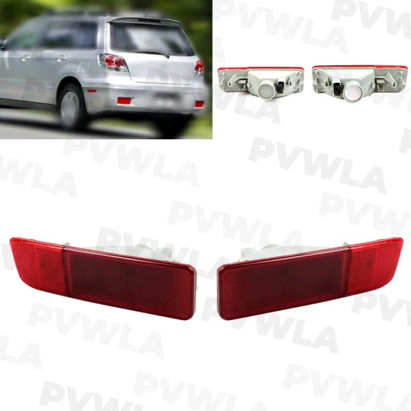 For Mitsubishi Outlander 2003 2004 2005 2006 Pair Left+Right Side Rear Bumper Reflector Light MN150519 MN150520