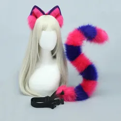 Chishire Cat Cosplay Props Ear Tail Animal Headband Lolita Accessories Club Pub Masquerade Party Women's Headwear