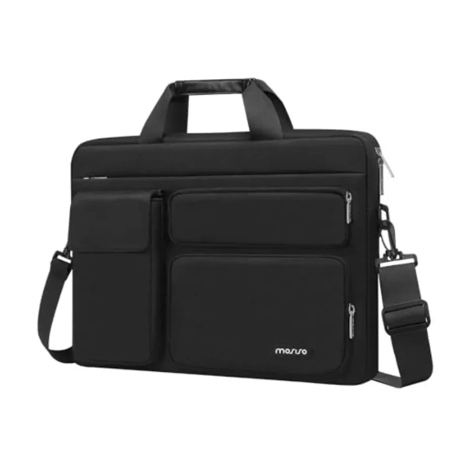 

Laptop Shoulder Bag 15.6 inch, 15-15.6 Computer Bag Compatible with MacBook Pro, HP, Dell, Lenovo, Notebook with 2 Raisedand1 F