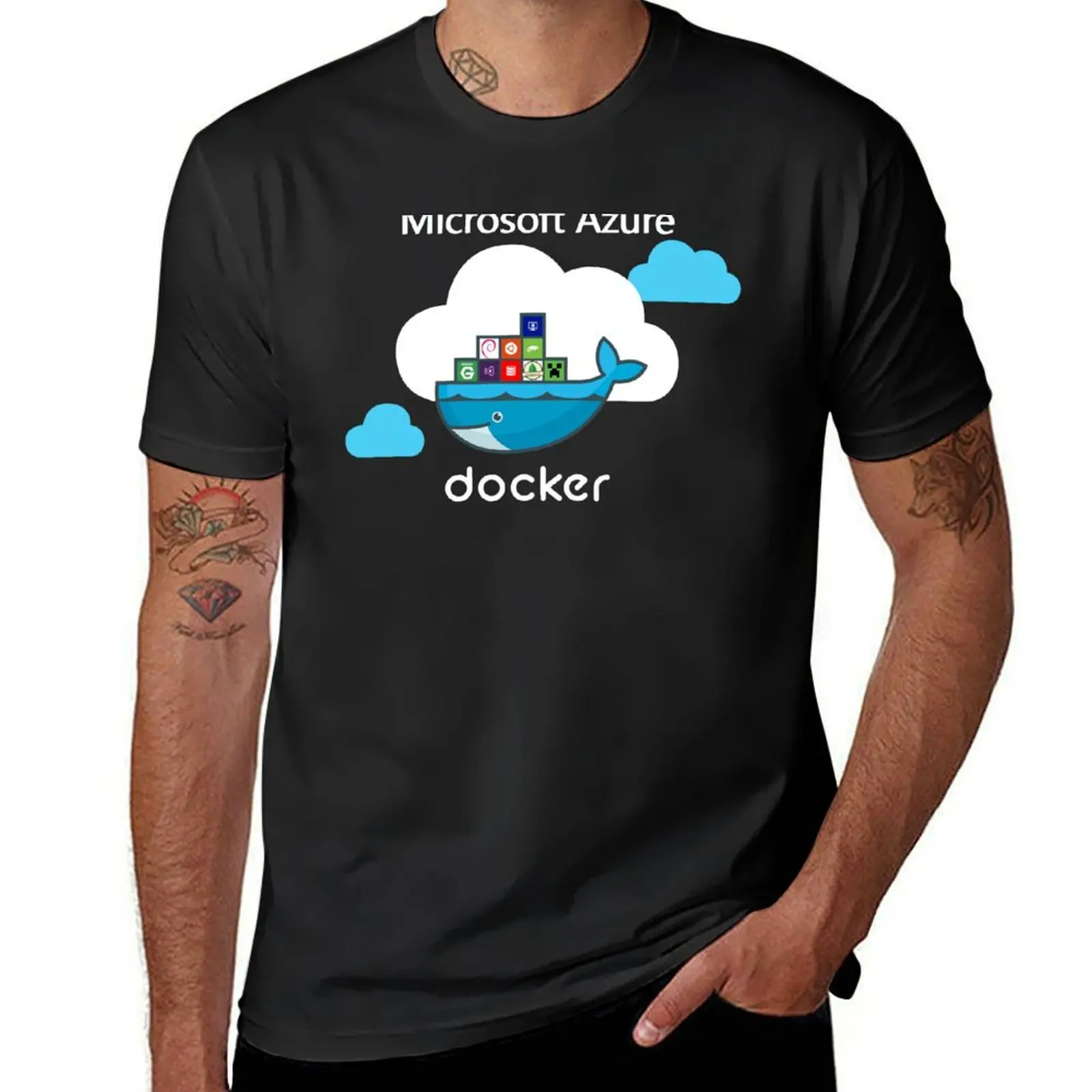 Docker on Azure T-Shirt shirts graphic tees tees animal prinfor boys mens t shirt graphic