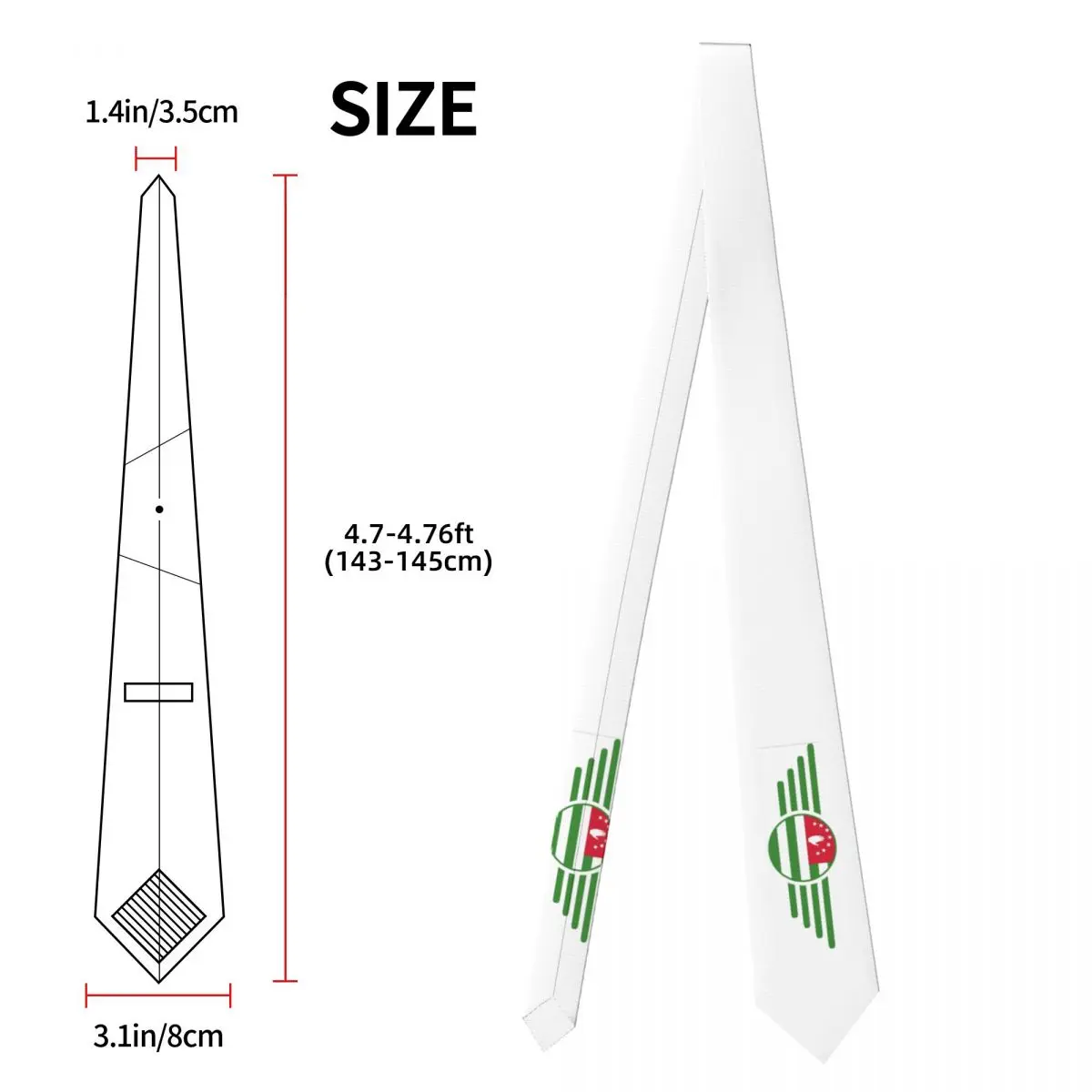 I Love Abkhazia, Cravatta dal design in stile eleganza per uomo Cravatte in poliestere di seta da 8 cm Cravatta da lavoro per feste Casual Gravatas