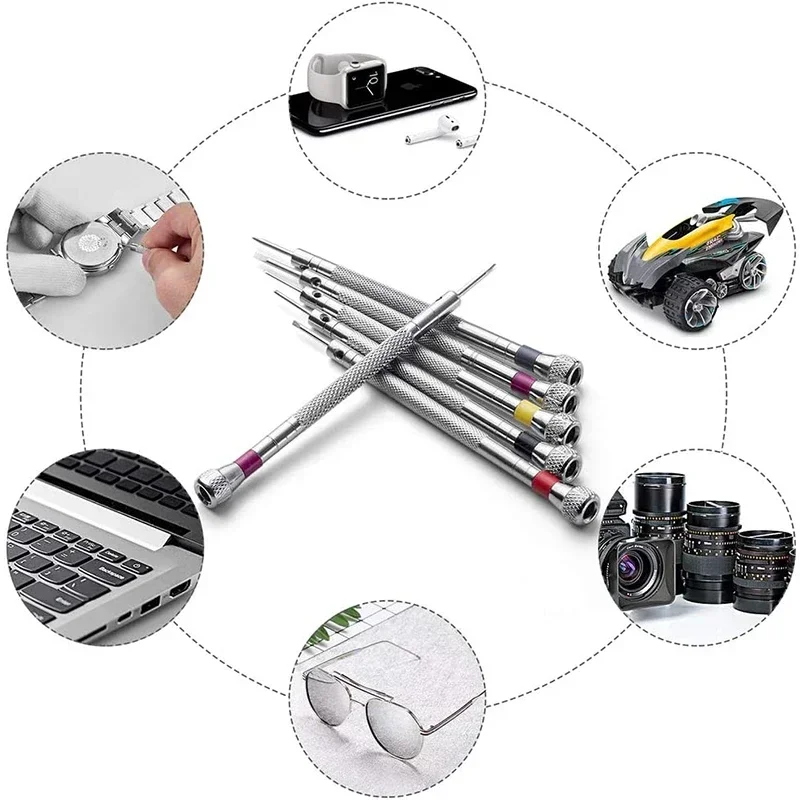 Destornillador de acero de 0,8-1,6mm para reparación de relojes, herramientas portátiles para relojes, extracción de banda con Mini pasadores de