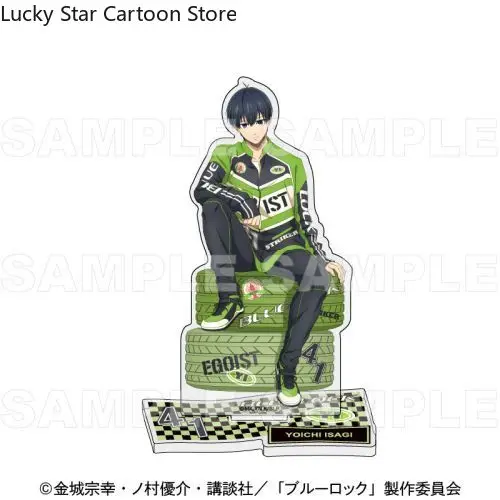 Anime BLUE LOCK Chigiri Hyoma Nagi Seishiro Reo Rin Genuine Cosplay Racecar Acrylic Standing Sign Game Figure Stand Xmas Gift