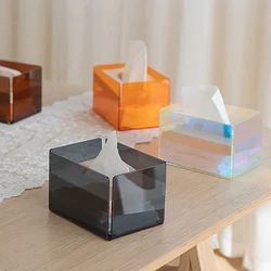 Acrylic Tissue Box Cover,Facial Tissue Holder Storage for Bathroom Vanity, Countertops,Dressers,Night Stand,Parlors and Offices